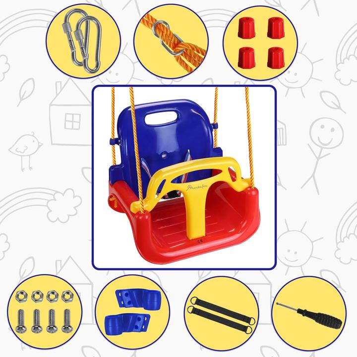 Actual product image Montafox Kinderschaukel mit Rückenlehne und Gurt