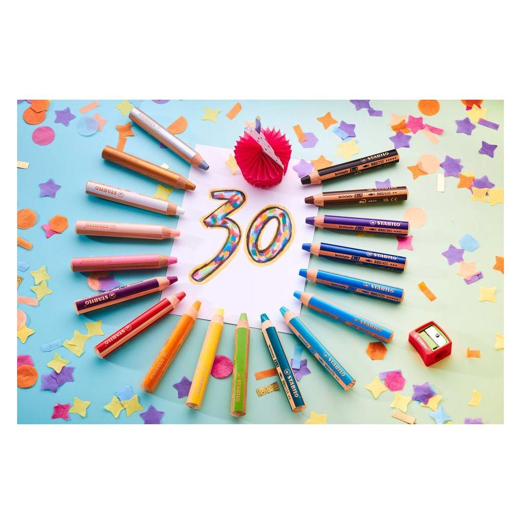 Stabilo woody 3 in 1, im 6er Etui, Multitalent-Stift Buntstift, Wasse