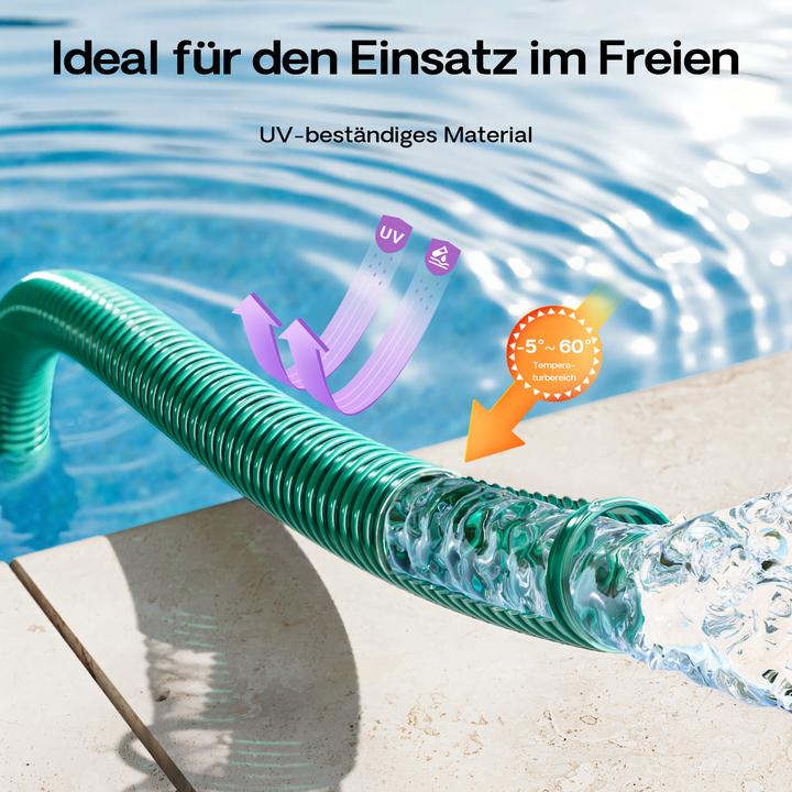 Produktbild Wiltec 5m Saugschlauch Druckschlauch in 32mm (1 1/4") flexibel Spiralschlauch (5 m, 32 mm)