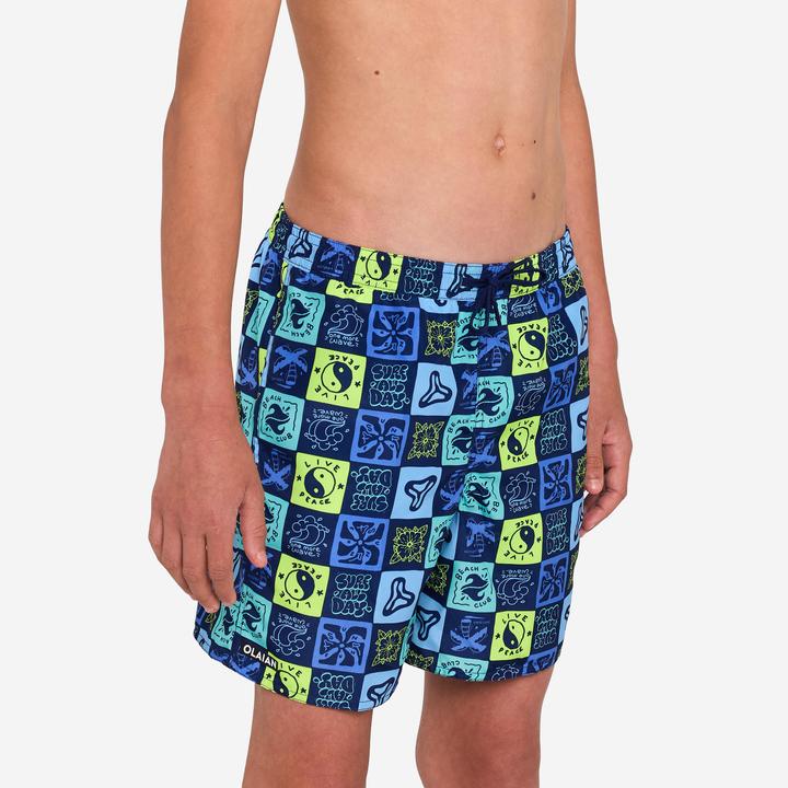 Produktbild Olaian Boardshorts Surfen Jungen mit Taschen 100 Surfallday mehrfarbig