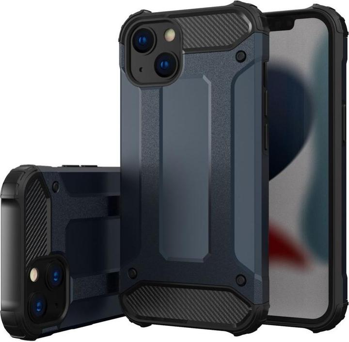 Actual product image Hurtel Hybrid Armor case for iPhone 14 armoured hybrid cover blue (Apple iPhone 14)