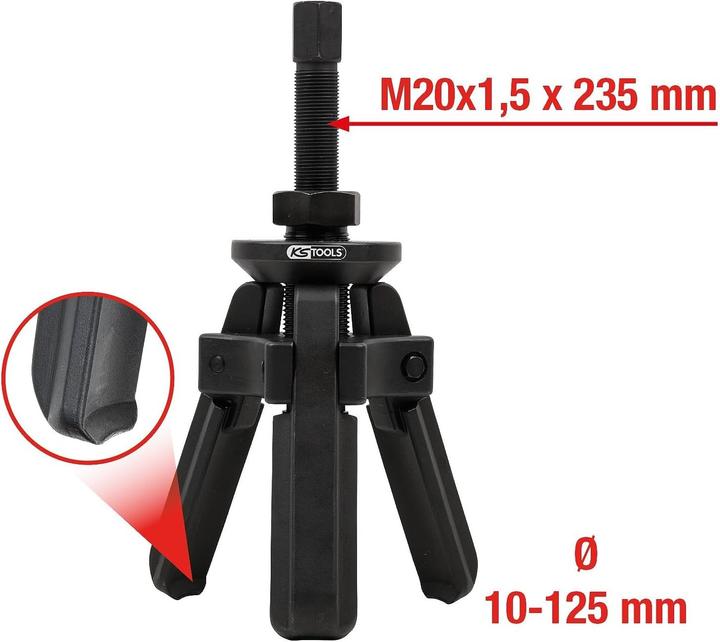 Actual product image KS Tools Bearing ring puller 3-arm with clamping cone, 6 pcs