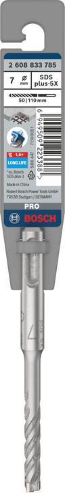 Produktbild Bosch Zubehör PRO SDS plus-5X Hammerbohrer, 7 x 50 x 110 mm (7 Millimeter)