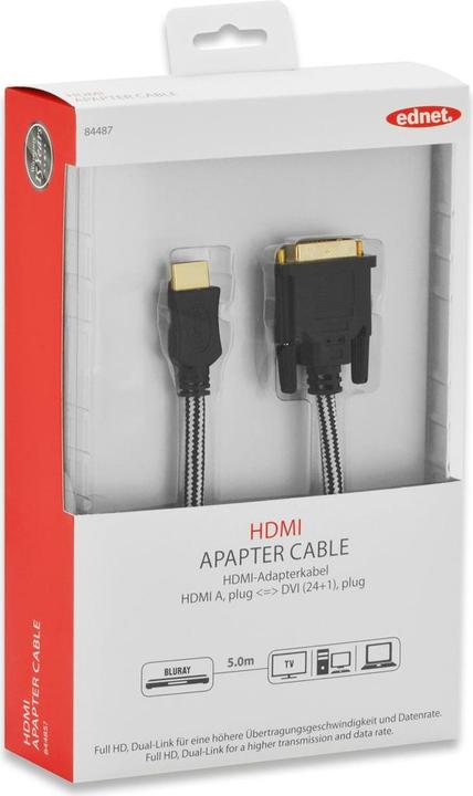 Produktbild ednet DVI — HDMI (Typ A) (5 m)