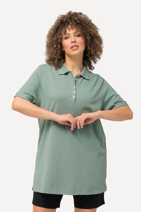 Produktbild Ulla Popken Poloshirt, Piqué, Polokragen, Samt-Knopfleiste, Halbarm (50, 52)