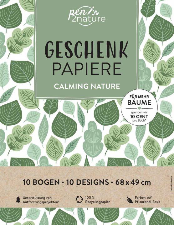 Geschenkpapier-Buch Calming Nature | 100% Recyclingpapier (Geschenkpapier, 10 x)