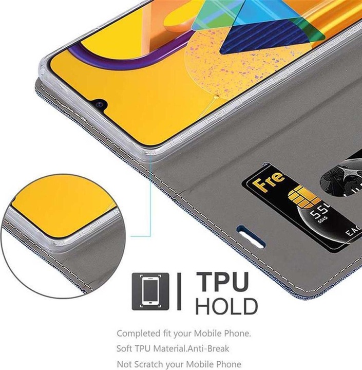 Produktbild Cadorabo Book Jeans Optik Cover (Samsung Galaxy M21)