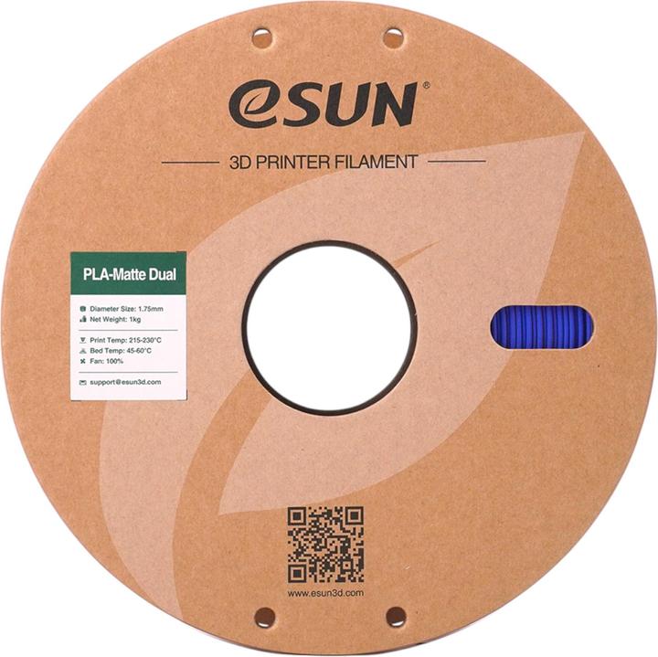 Produktbild eSUN PLA MATTE DUAL 1,75mm RED BLUE 1kg (PLA, 1.75 mm, 1000 g, Mehrfarbig)