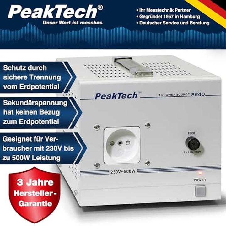 Actual product image Peaktech P 2240 Isolating transformer