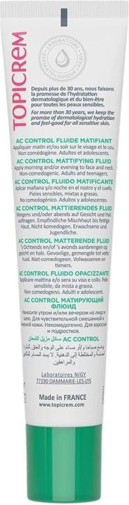 Produktbild Topicrem AC CONTROL fluido matificante 40 ml (40 ml, Tagescreme)