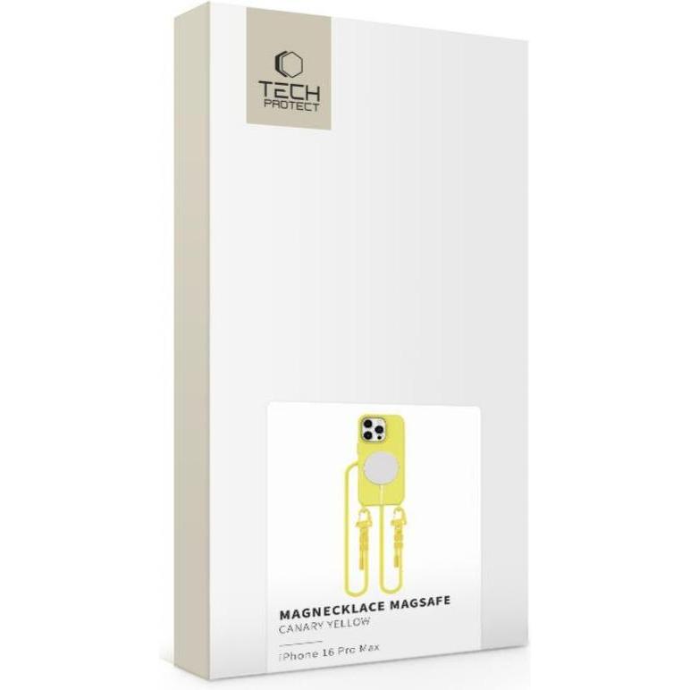 Thumbnail - Tech-Protect MagNecklace MagSafe Case with Lanyard for iPhone 16 Pro Max - Yellow, Handykette, Gelb