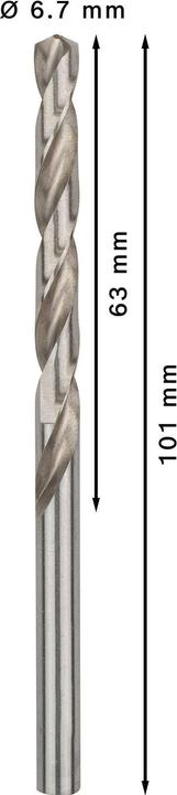 Immagine prodotto Bosch Professional Zubehör Punta PRO Metal HSS-G, 6,7 x 63 x 101 mm (6,7 mm)