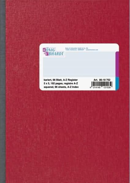 Image du produit König & Ebhardt Intercalaire DIN A5 quadrillé 70g/m² 96 fls (A5, Quadrillé)