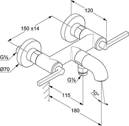 Productafbeelding Kludi NOVA FONTE PURISTIC badmengkraan, mat zwart