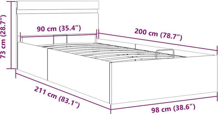 Produktbild vidaXL Bettgestell (90 x 200 cm)