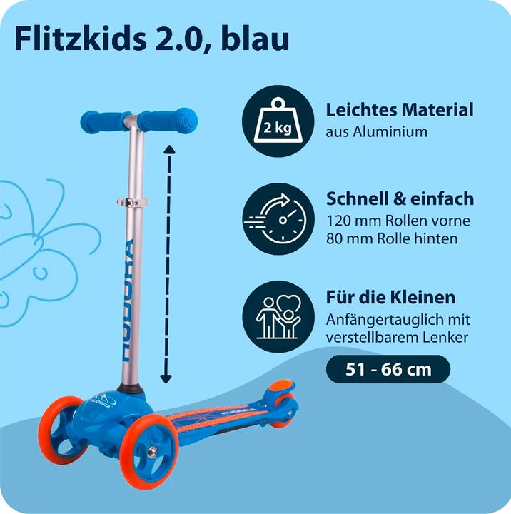 Productafbeelding Hudora Scooter blauw FlitzKids