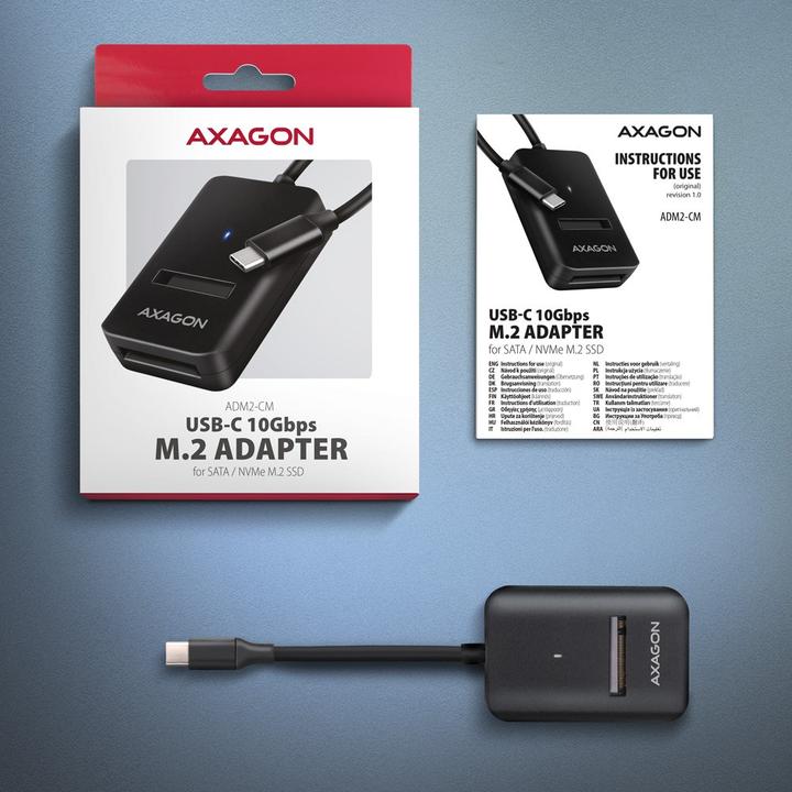 Actual product image Axagon ADM2-CM M.2-Adapter