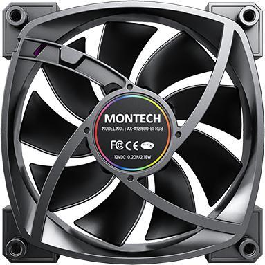 Produktbild Montech Lot de 3 Ventilateurs de boitier AX120 RGB - 12cm (Noir) (120 mm, 3 x)