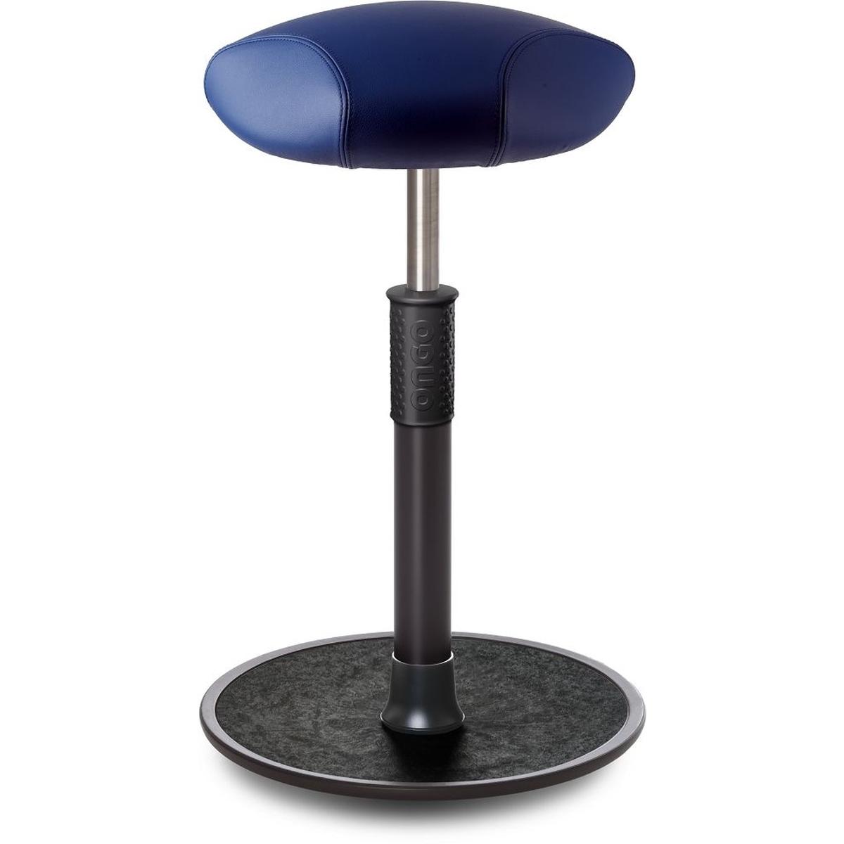 Ongo, Bürostuhl, Sitz- Stehhocker Free Tall Triangel Boxmark Leder blau schwarz /schwarz