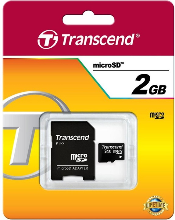 Image du produit Transcend Carte avec adaptateur SD (2 Go, microSD)