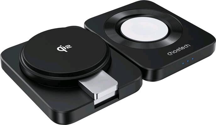 Actual product image Choetech Foldable 3-in-1 magnetic charger Qi2 (15 W)