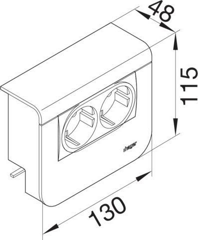 Actual product image Hager TEH SL200559409011 GerÃ¤tetr Techn SL20055 2xSTD grahitschwa (13 cm)