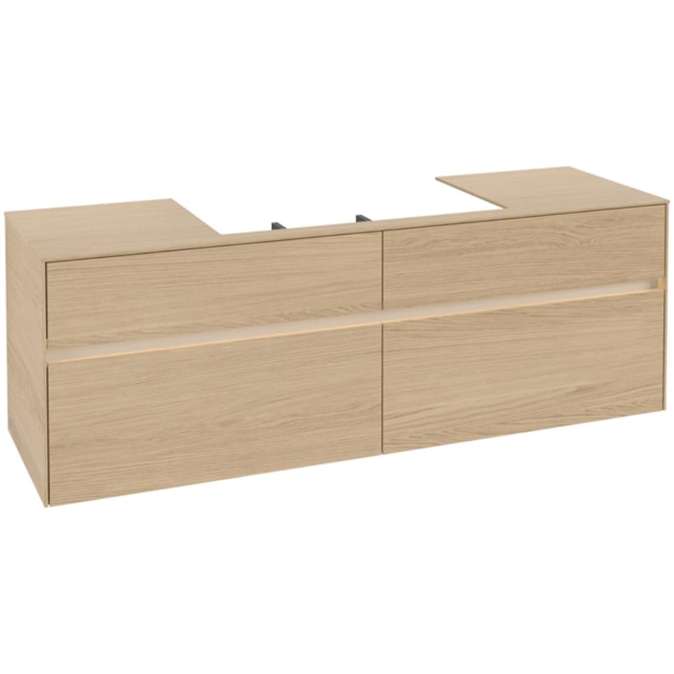 Villeroy & Boch, Waschbeckenunterschrank, V&B Waschtischunterschrank COLLARO 1600x548x500mm m LED-B. Nordic Oak (160 x 5...