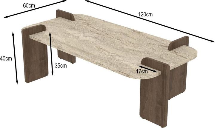 Immagine prodotto Hanah Home Leapiri Coffee Table (120 x 60 x 35 cm)