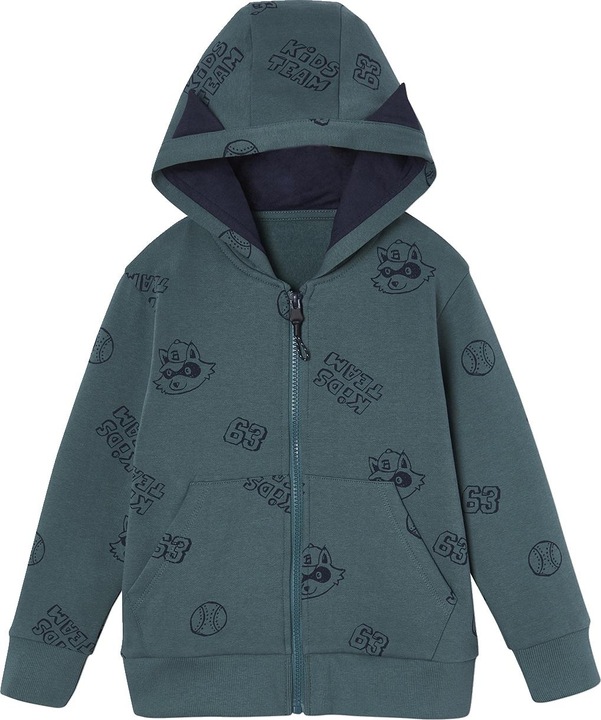 Actual product image Vertbaudet Boys' hooded sweat jacket with ears and recycled polyester (98)
