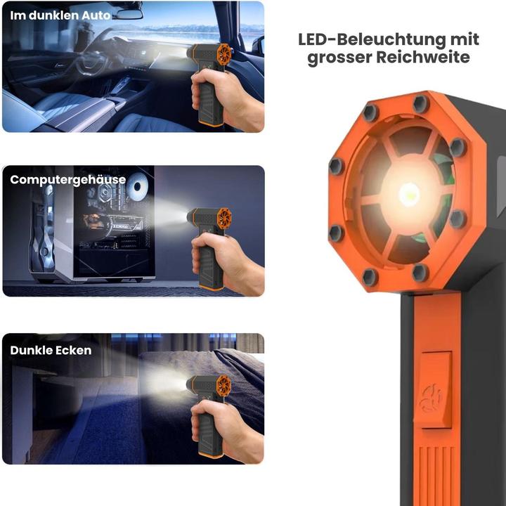 Actual product image Hermex Handventilator Tragbarer Mini-Ventilator Staubsauger Staubgebläse (80 dB)