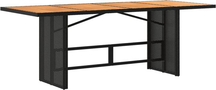 Actual product image VidaXL Garden table Dining table Patio table with wooden top black poly rattan (80 cm)