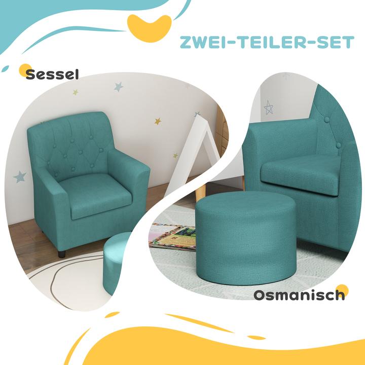 Immagine prodotto Aiyaplay Kindersessel Schaumstoff, Polyester Blau (Poltrona per bambini)