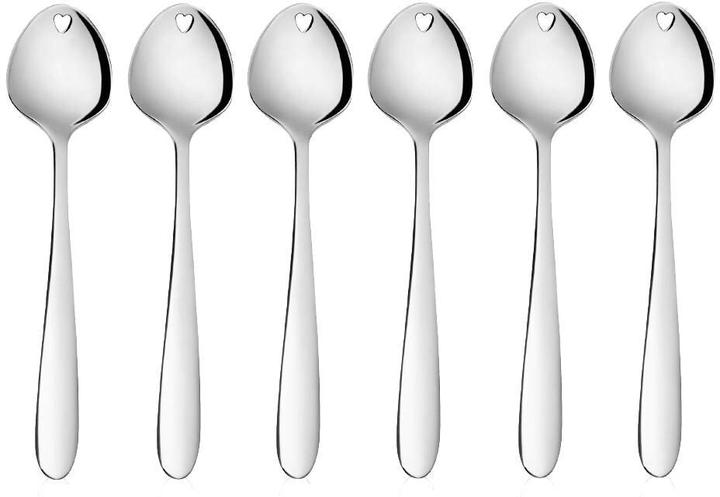 Sola Glaze Spoon Set with Heart (6 Piece, Scoops)