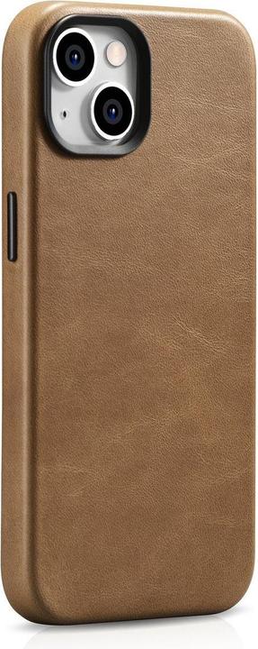 Produktbild iCarer Oil Wax Premium Leather Case iPhone 14 Plus Magnetic Leather Case with MagSafe Brown (WMI1422 (Apple iPhone 14 Plus)