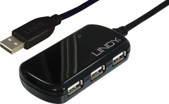 Produktbild Lindy USB 2.0 Aktiv-Verlaengerung Pro 8m inklusive 4 Port USB-Hub (USB-A, 4 Ports)