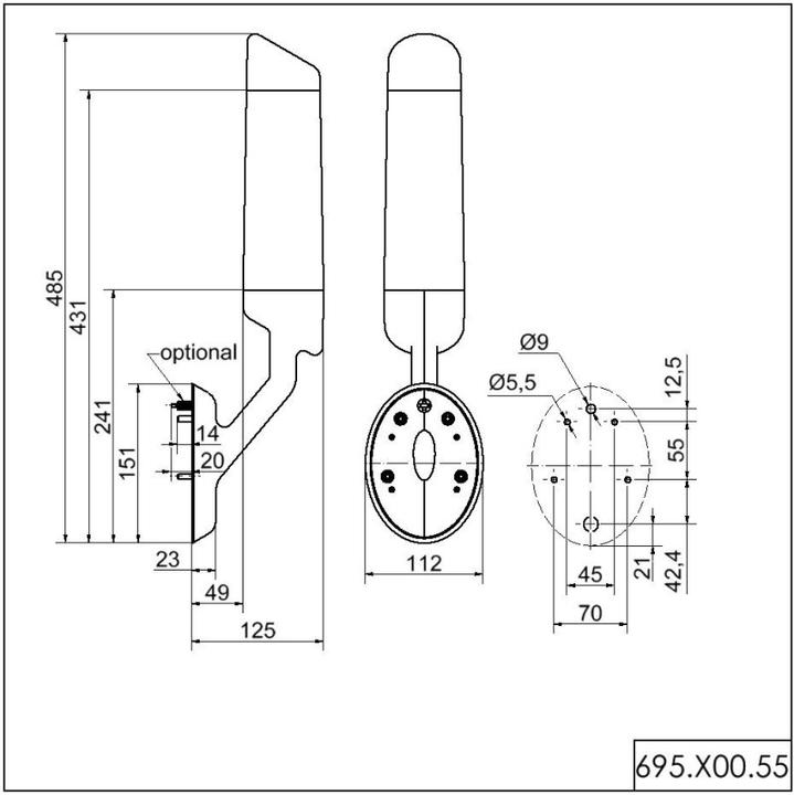 Actual product image Werma CleanSIGN tower beacon 24Vdc RGY