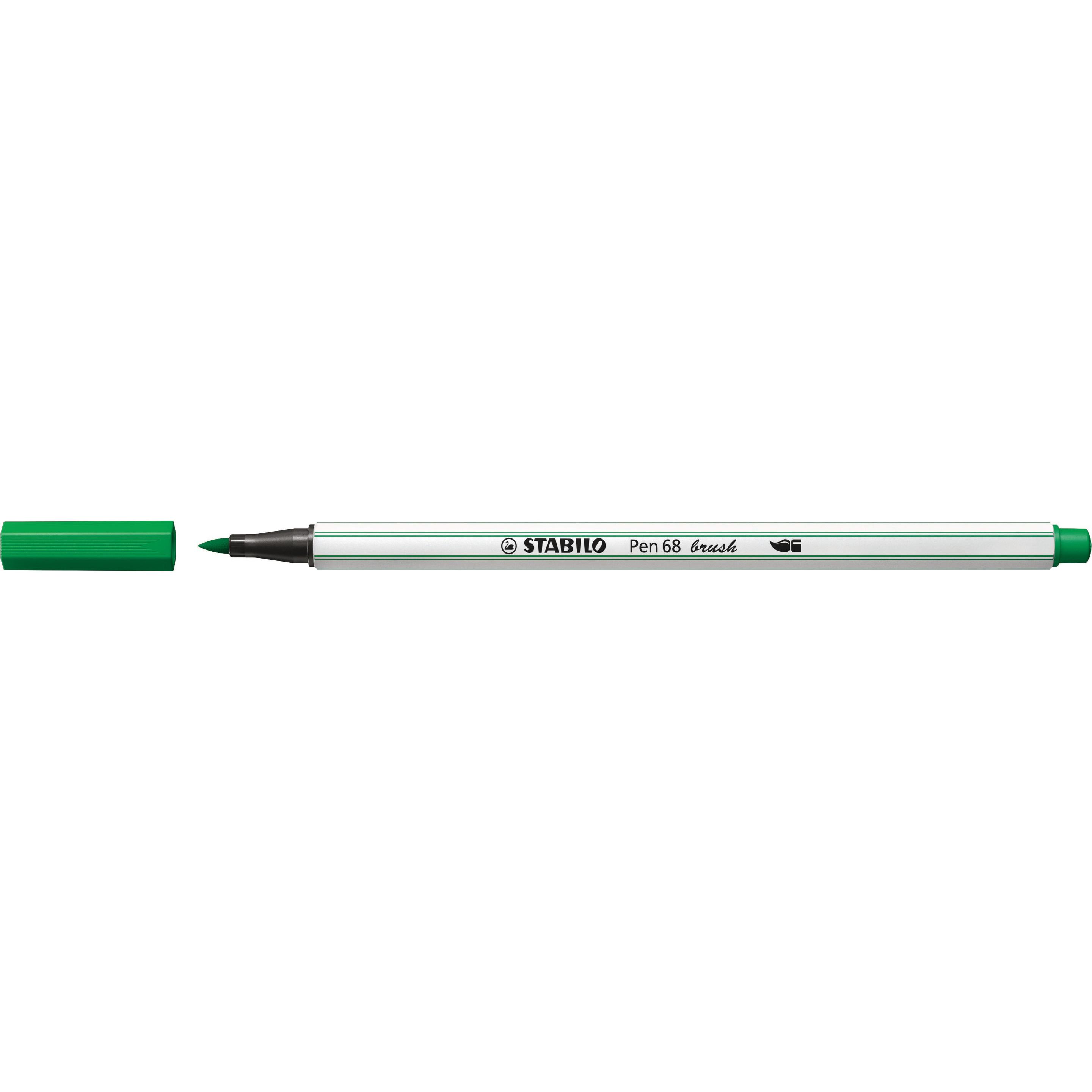 10x STABILO, Malstifte, Pen 68 brush Premium-Filzstift (Grün, 1 x)