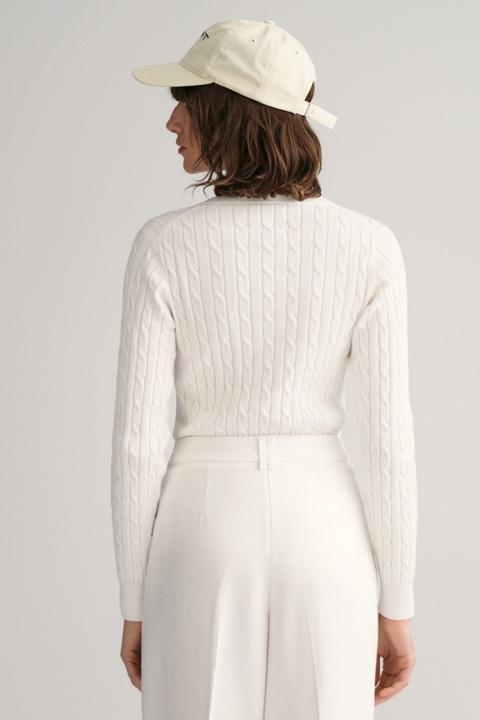 Produktbild GANT Stretch-Baumwoll-Kabel-V-Ausschnitt-Pullover (XXS)