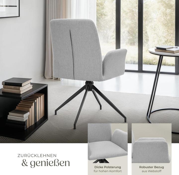 Image du produit tectake Fauteuil pivotant DAYA rembourré