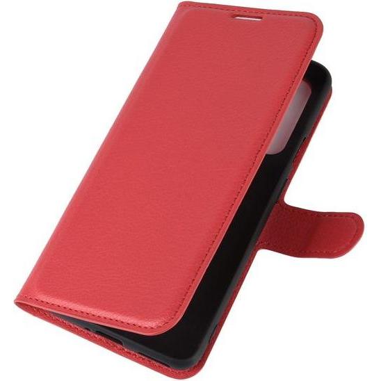 Thumbnail - MU Classic Litchi Leder Bookcover Series (OnePlus Nord), Smartphone Hülle, Rot