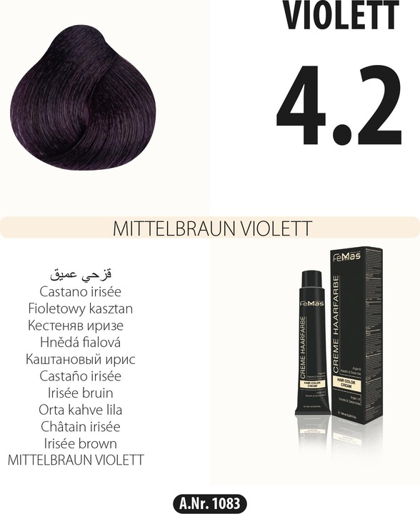 Produktbild FemMas 4.2) Haarfarbe Mittelbraun Violett 100ml