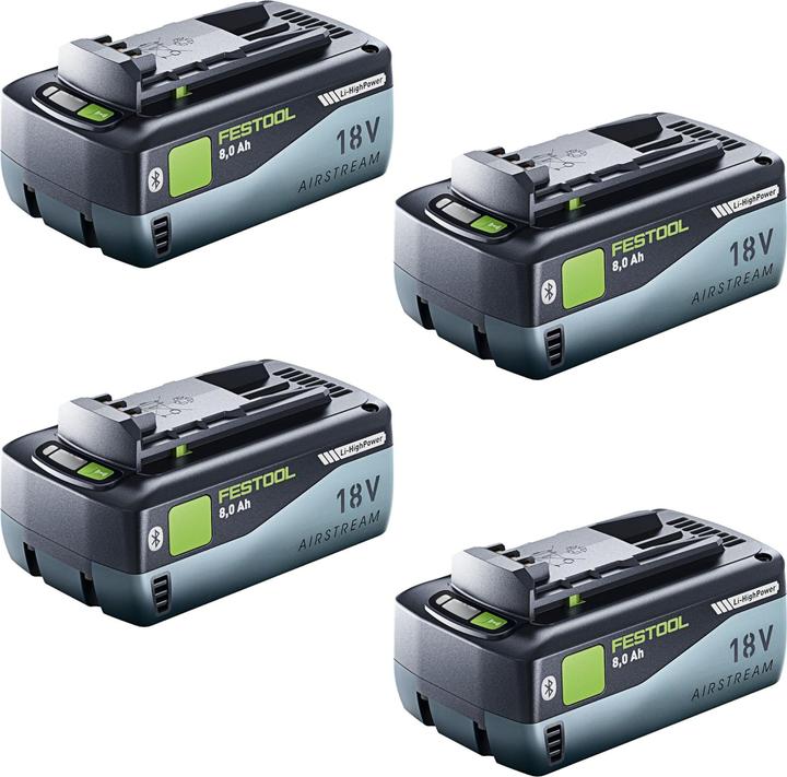 Festool Akku Set 4x BP 18 Li 8,0 HP-ASI Akku 18 V 8,0 Ah ( 4x 577323 ) 8000 mAh Li-ion mit (18 V)