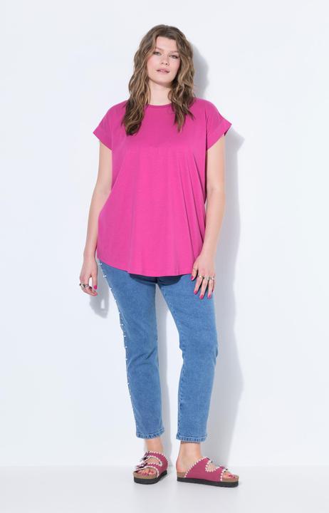 Actual product image Studio Untold Cap Sleeve Rounded Hem Tunic Tee (50)