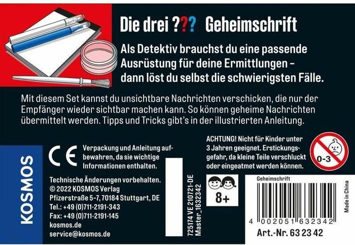 Produktbild Kosmos Die drei??? Geheimschrift