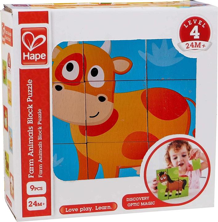 Produktbild Hape Blockpuzzle Bauernhof (9 Teile)