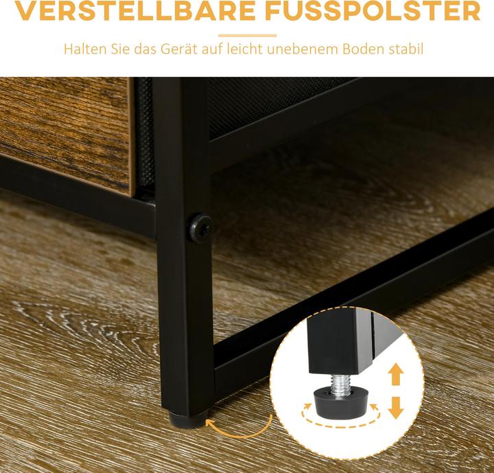 Image du produit Homcom Kommode Polyester, Stahl Rustikal-Braun (40 x 40 x 155 cm)