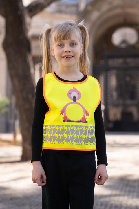Produktbild Korntex Kinder Warnweste Gelb/Flamingo Wildlife CO2 Neutral Hautsicherheit XXS EN 17353 ® FUNFLAMYW (XXS)