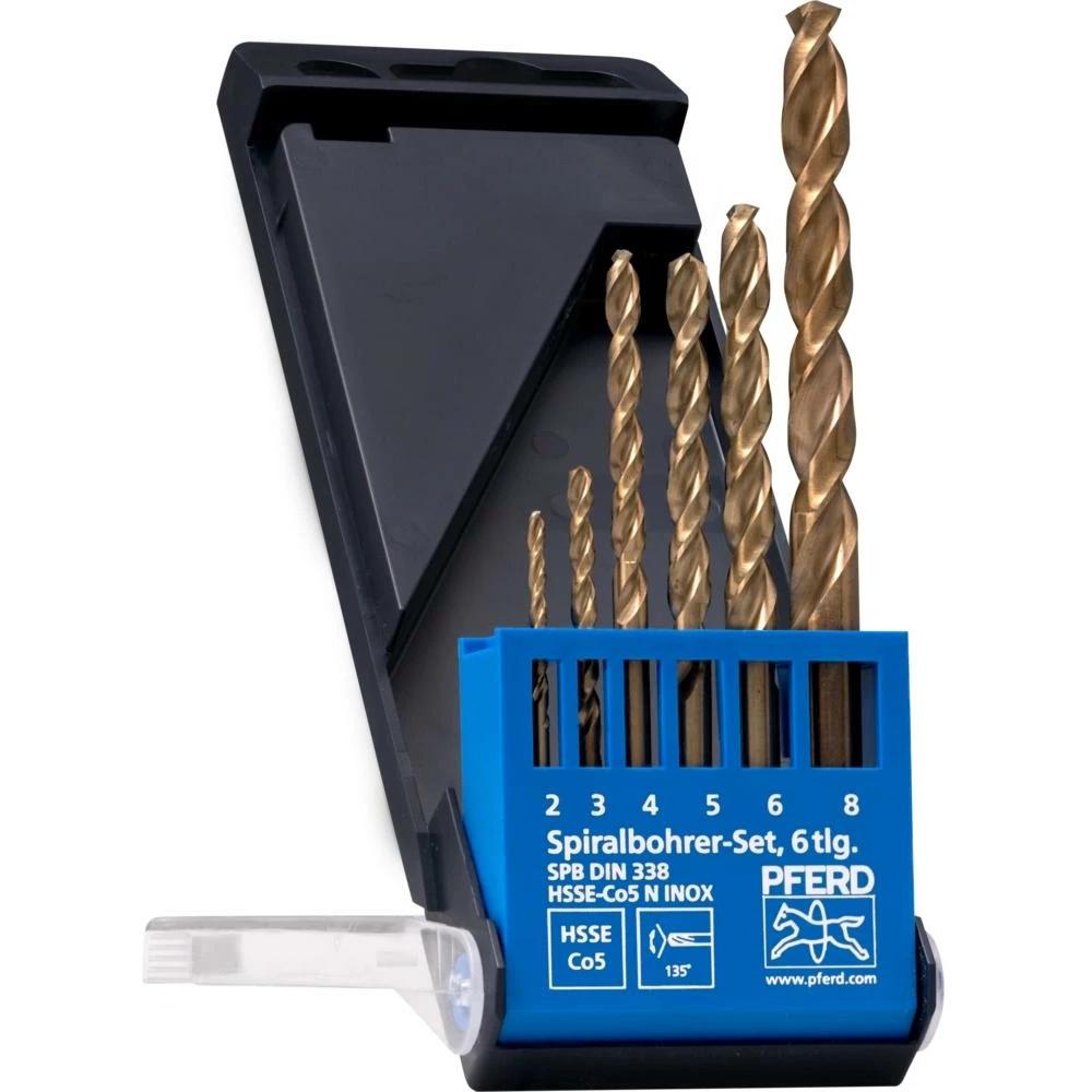Pferd, Bohrereinsatz, 6-piece metal drill set DIN338 HSSE N 1-10 Inox (2, 3, 4, 5, 6, 8 mm)