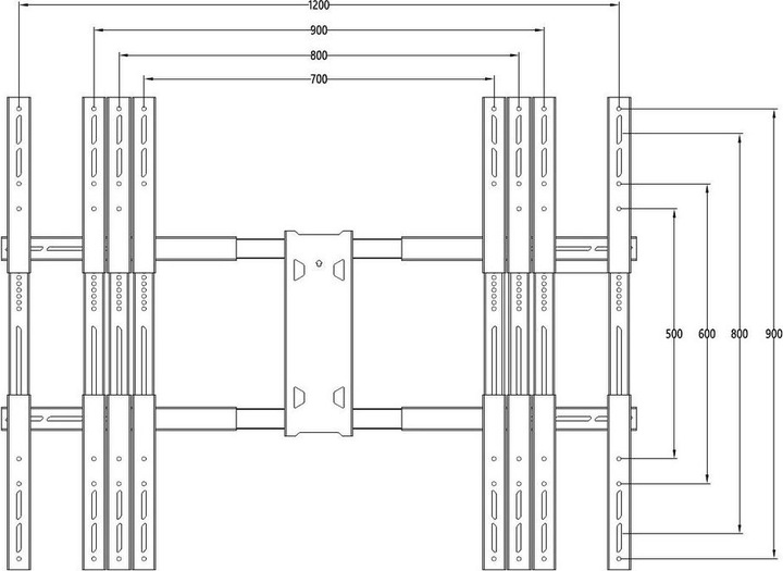 Actual product image Multibrackets TV Stand Extension Kit, -110", black (Wall, 110", 125 kg)
