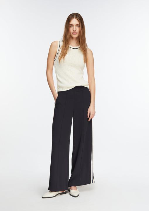 Produktbild Comma Strickpullunder Maritimes Top aus Baumwollbändchengarn mit Kontrastabschlüssen (42)